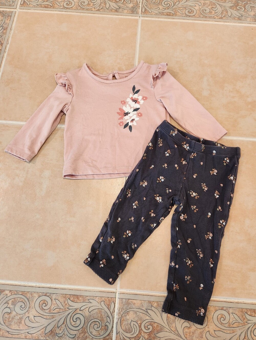 12 Months Girls Floral Outfit